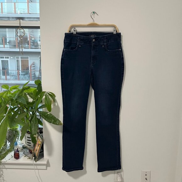 NYDJ Marilyn Straight Dark Blue Jeans Size 12 - Picture 1 of 7